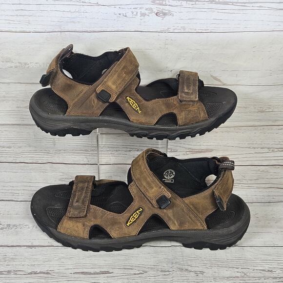KEEN Targhee III Men's Open Toe Hiking Sandals Brown Leather Size 12 - Picture 1 of 5
